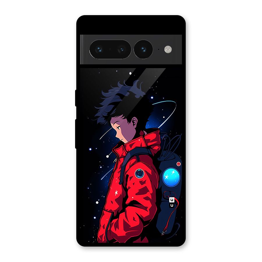 Cute Space Boy Glass Back Case for Google Pixel 7 Pro