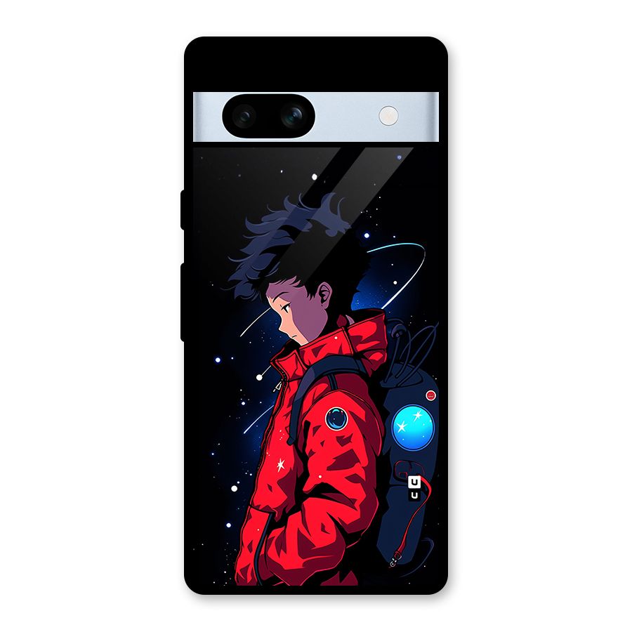 Cute Space Boy Glass Back Case for Google Pixel 7a