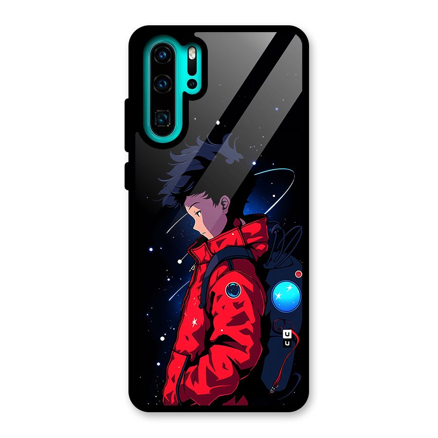 Cute Space Boy Glass Back Case for Huawei P30 Pro