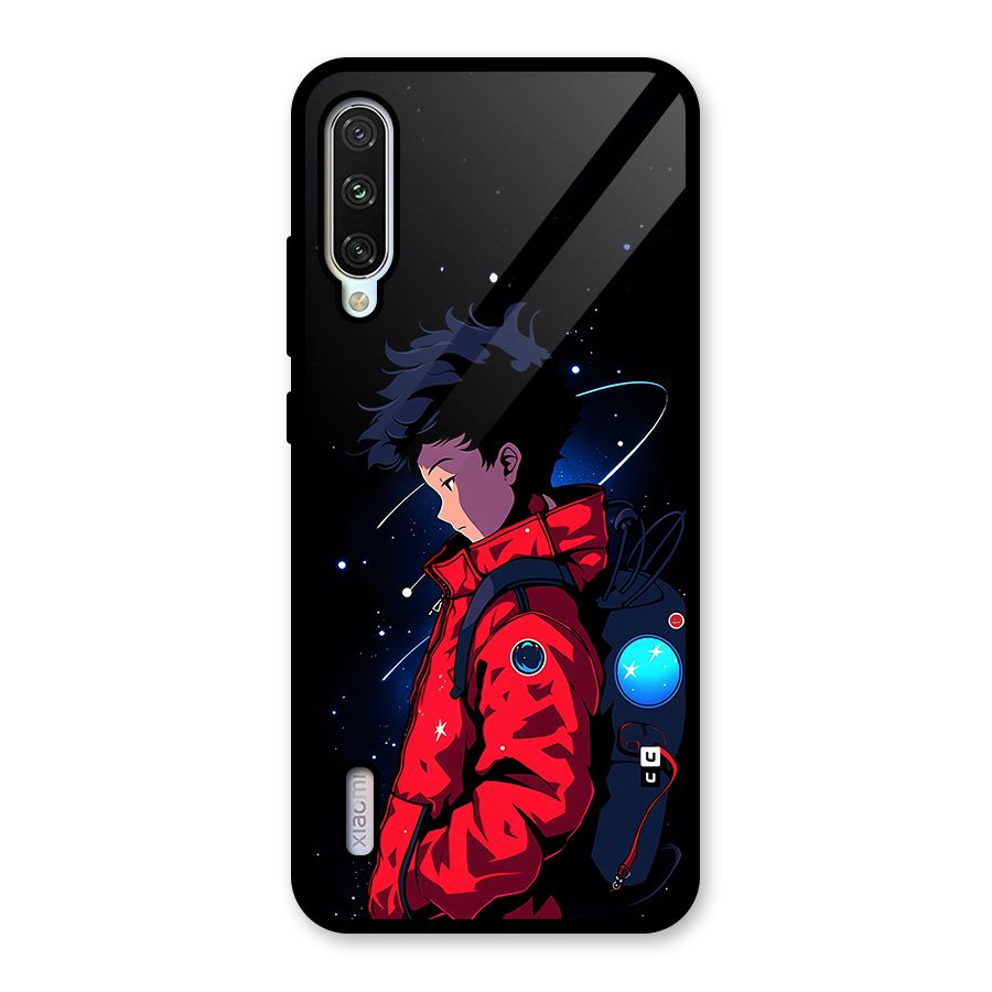 Cute Space Boy Glass Back Case for Mi A3