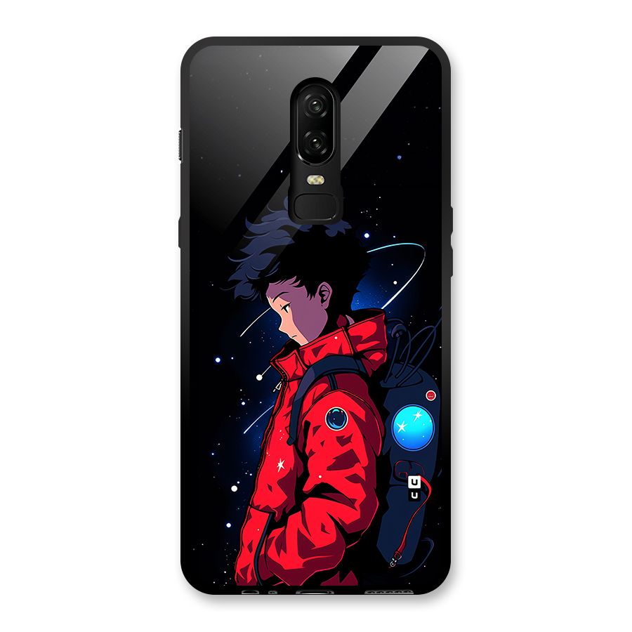Cute Space Boy Glass Back Case for OnePlus 6