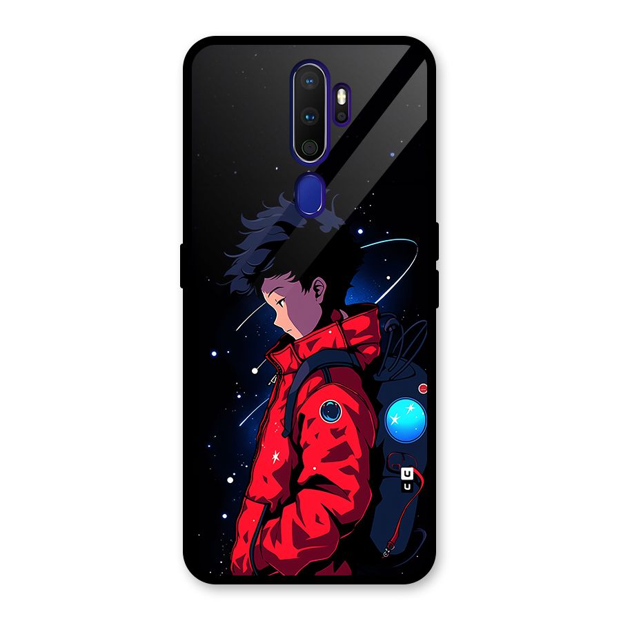 Cute Space Boy Glass Back Case for Oppo A9 (2020)