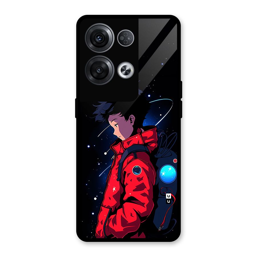 Cute Space Boy Glass Back Case for Oppo Reno8 Pro 5G