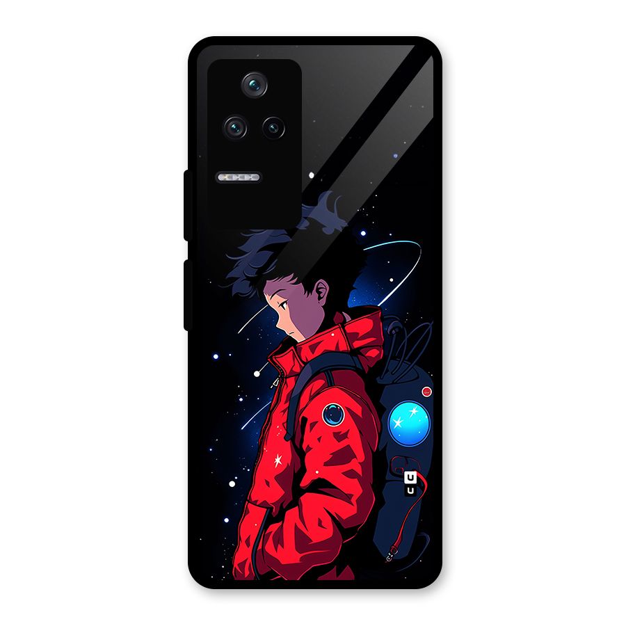 Cute Space Boy Glass Back Case for Poco F4 5G