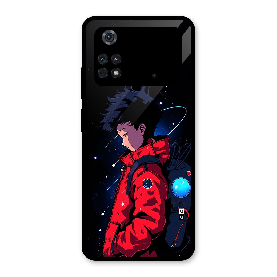 Cute Space Boy Glass Back Case for Poco M4 Pro 4G