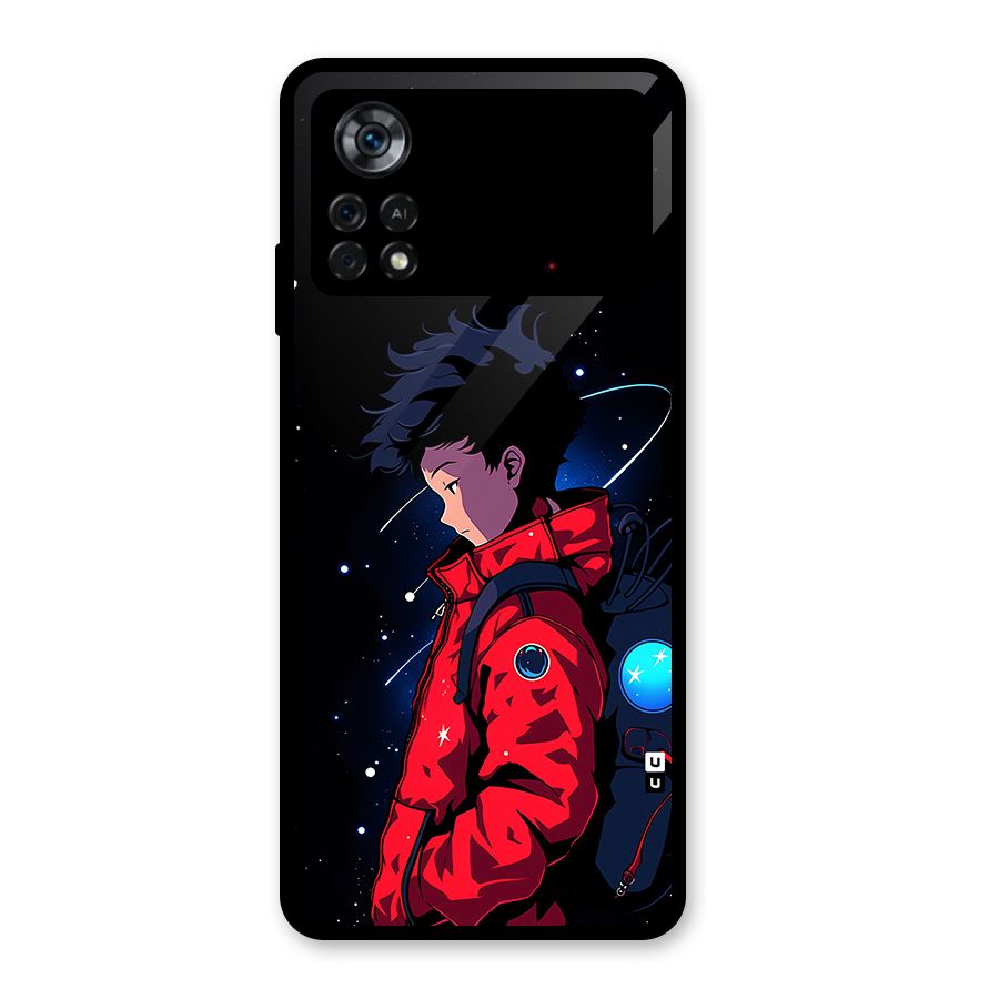 Cute Space Boy Glass Back Case for Poco X4 Pro 5G