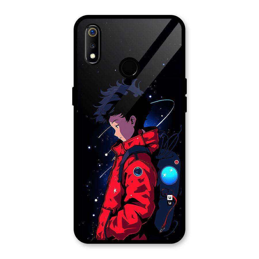 Cute Space Boy Glass Back Case for Realme 3i