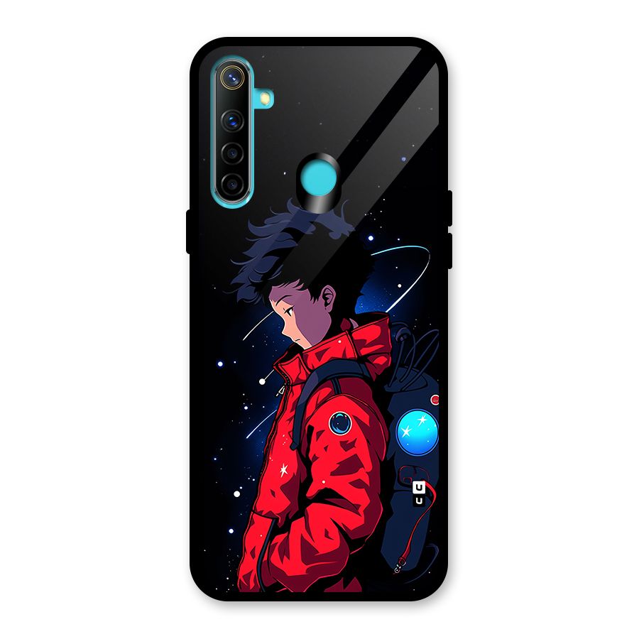 Cute Space Boy Glass Back Case for Realme 5i