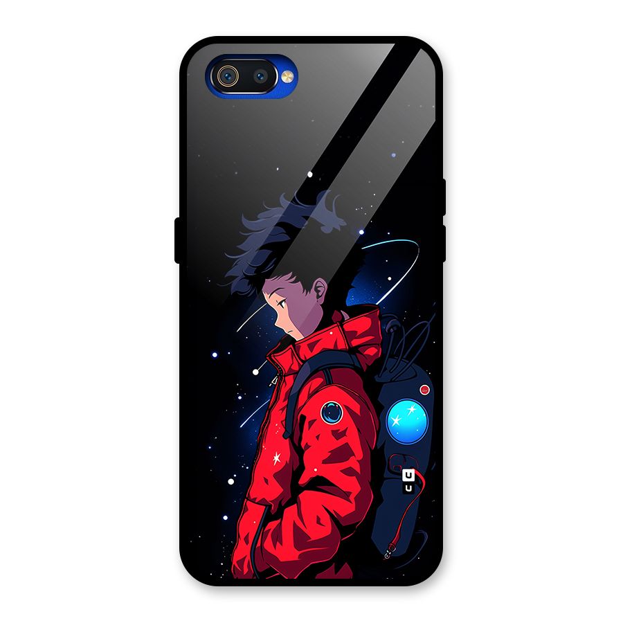 Cute Space Boy Glass Back Case for Realme C2