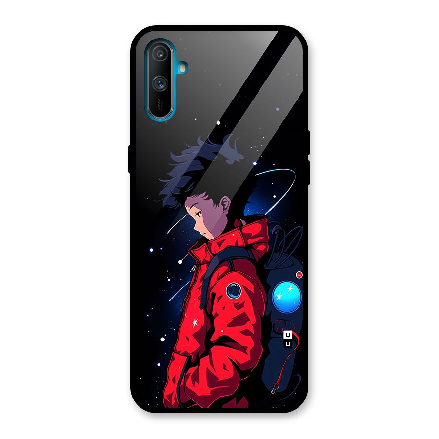 Cute Space Boy Glass Back Case for Realme C3