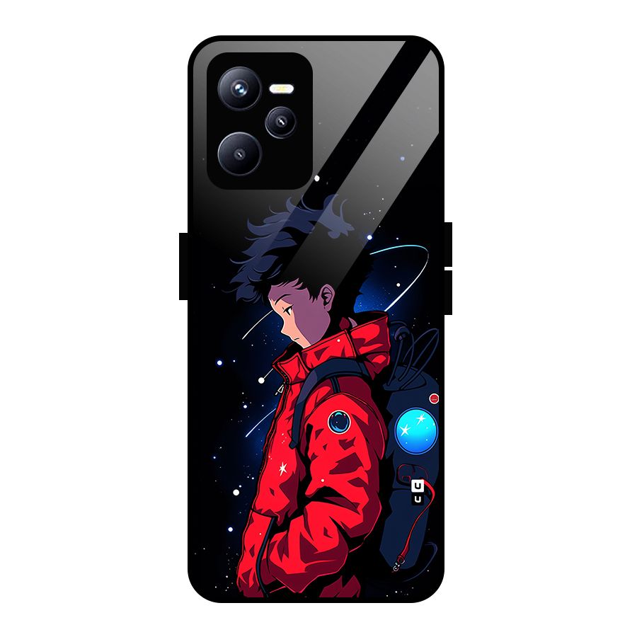 Cute Space Boy Glass Back Case for Realme C35