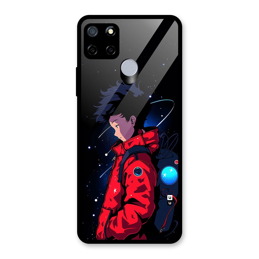 Cute Space Boy Glass Back Case for Realme Narzo 30A