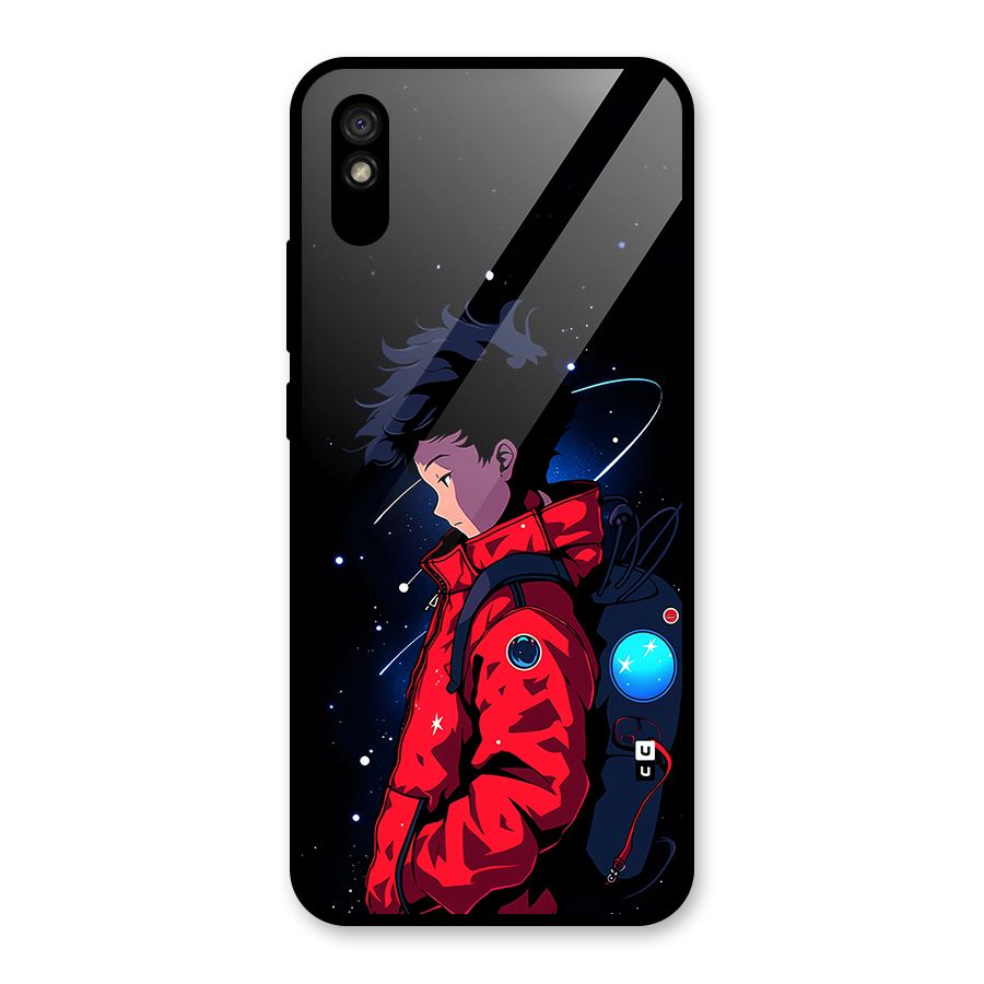 Cute Space Boy Glass Back Case for Redmi 9A