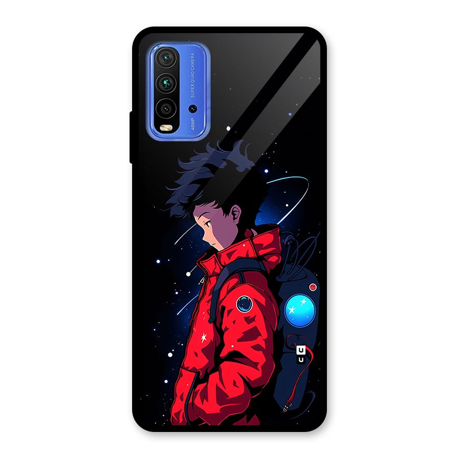 Cute Space Boy Glass Back Case for Redmi 9 Power