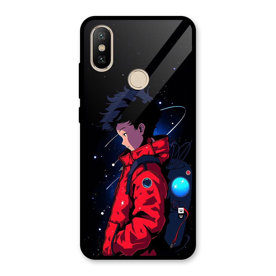 Cute Space Boy Glass Back Case for Redmi A2