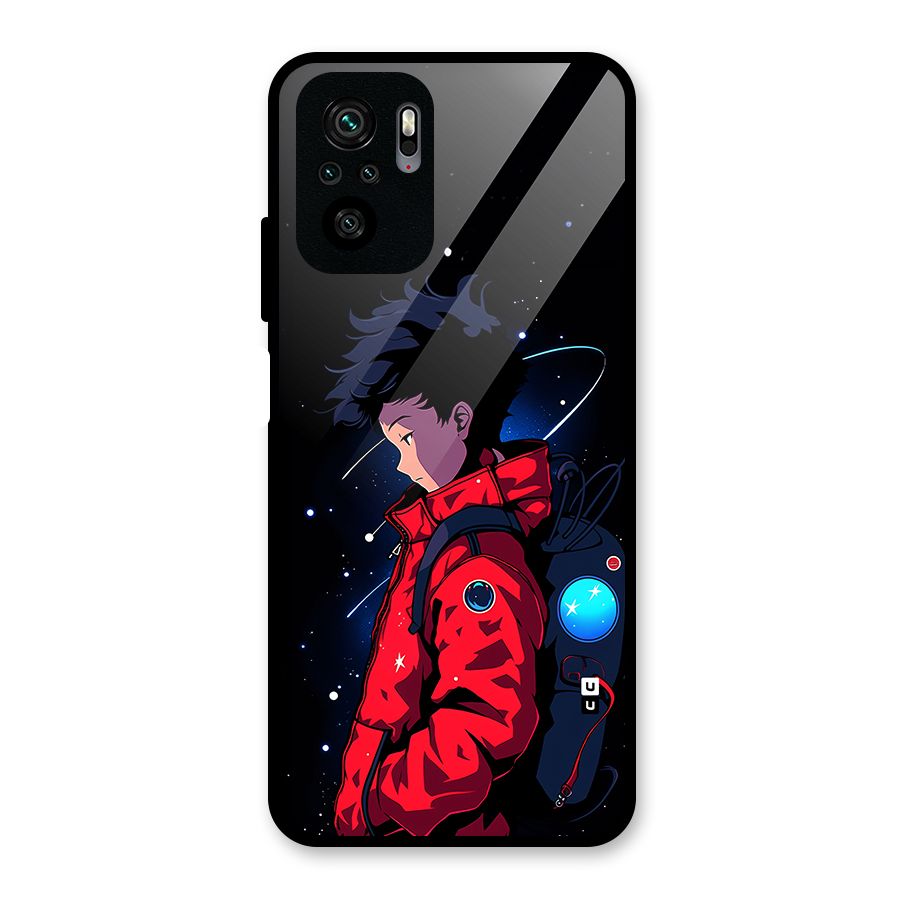 Cute Space Boy Glass Back Case for Redmi Note 10