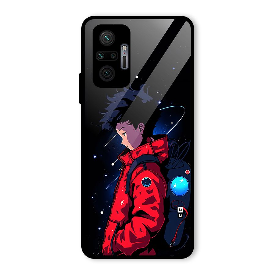 Cute Space Boy Glass Back Case for Redmi Note 10 Pro