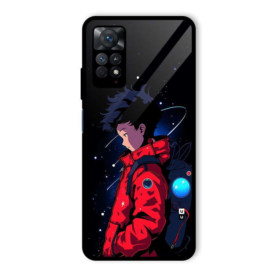 Cute Space Boy Glass Back Case for Redmi Note 11 Pro