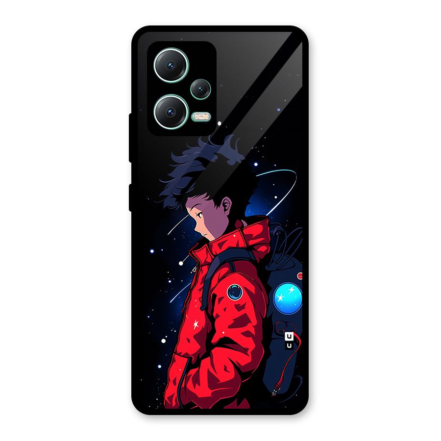 Cute Space Boy Glass Back Case for Redmi Note 12 5G