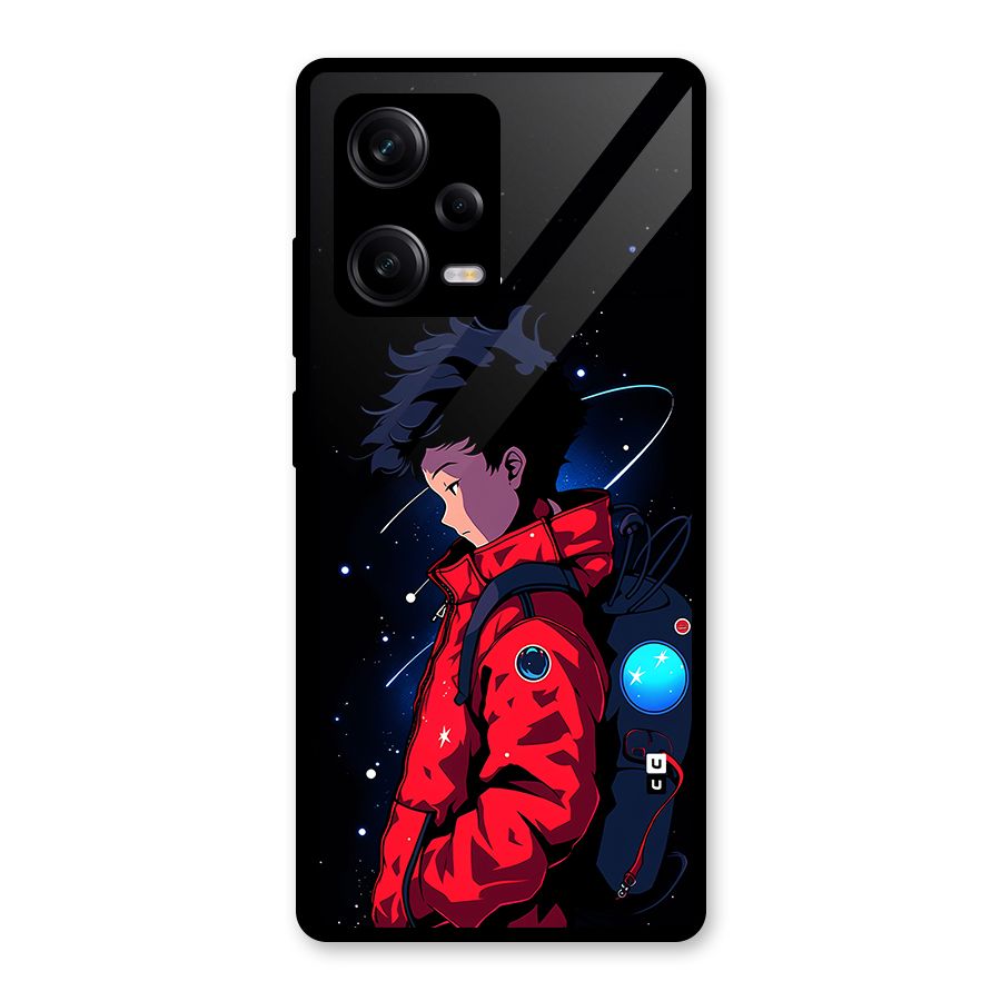 Cute Space Boy Glass Back Case for Redmi Note 12 Pro