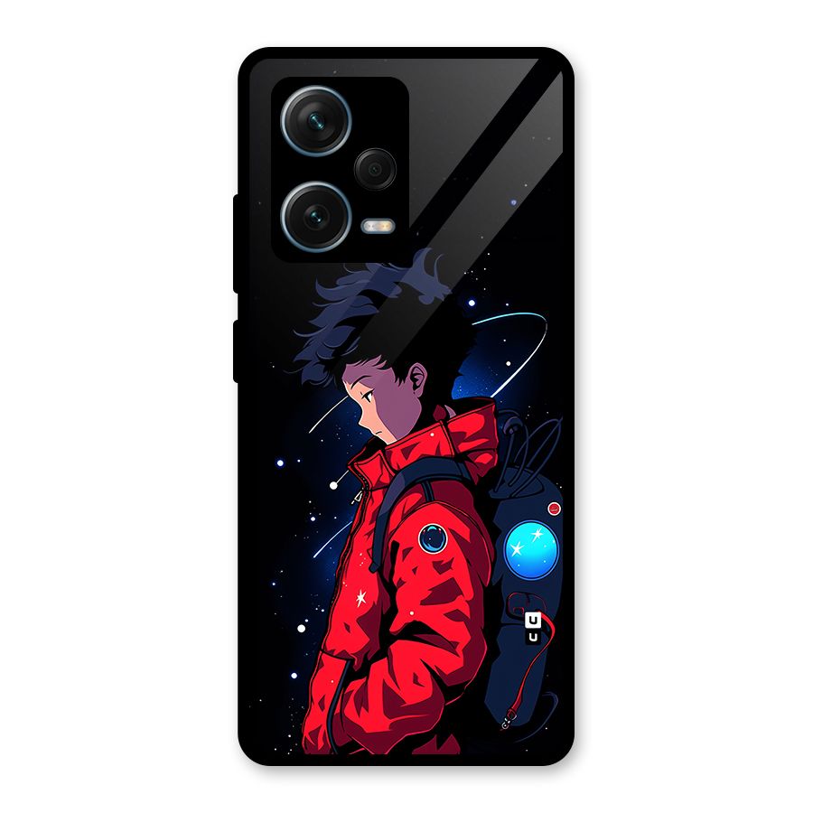 Cute Space Boy Glass Back Case for Redmi Note 12 Pro Plus 5G