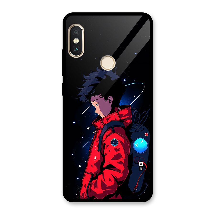 Cute Space Boy Glass Back Case for Redmi Note 5 Pro