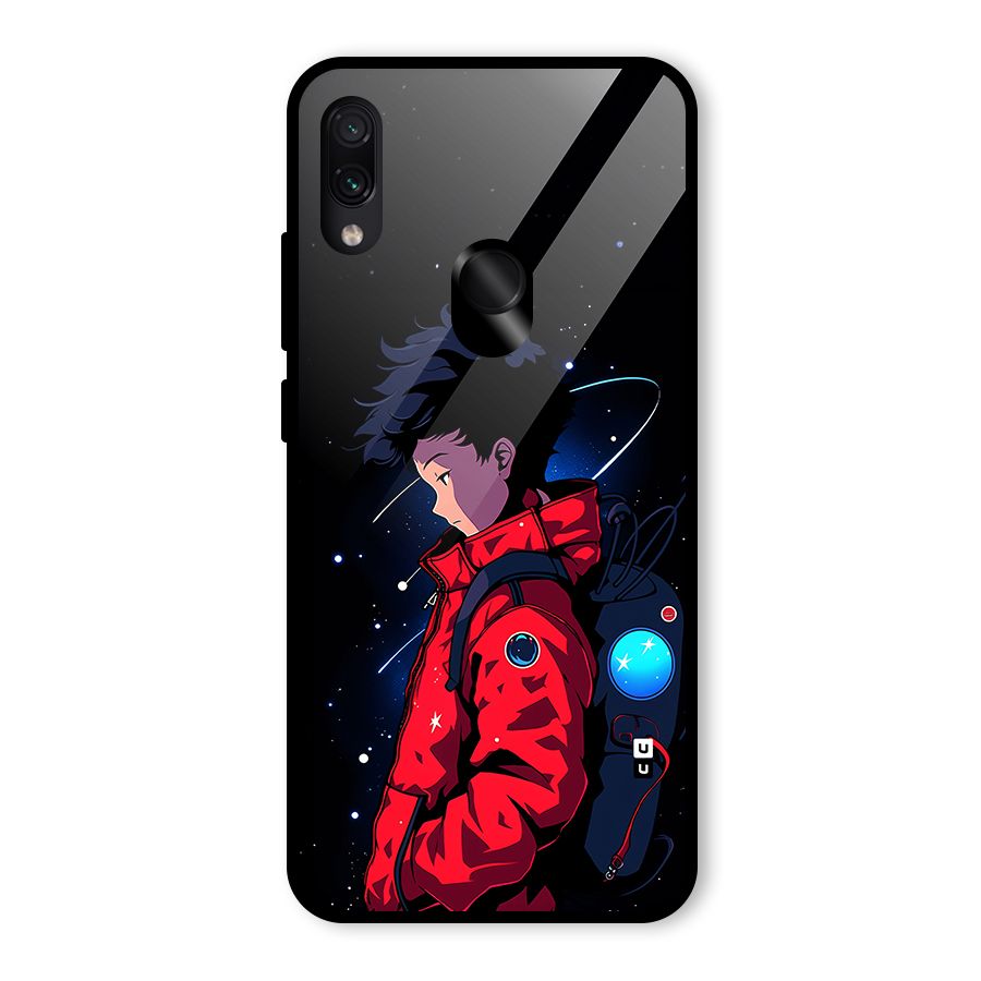 Cute Space Boy Glass Back Case for Redmi Note 7 Pro