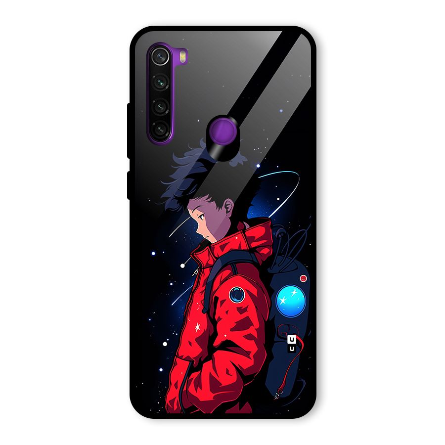 Cute Space Boy Glass Back Case for Redmi Note 8