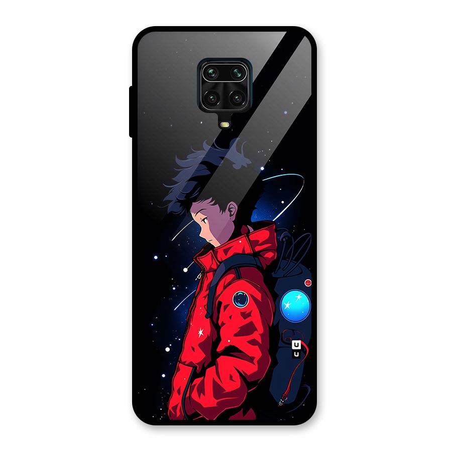 Cute Space Boy Glass Back Case for Redmi Note 9 Pro