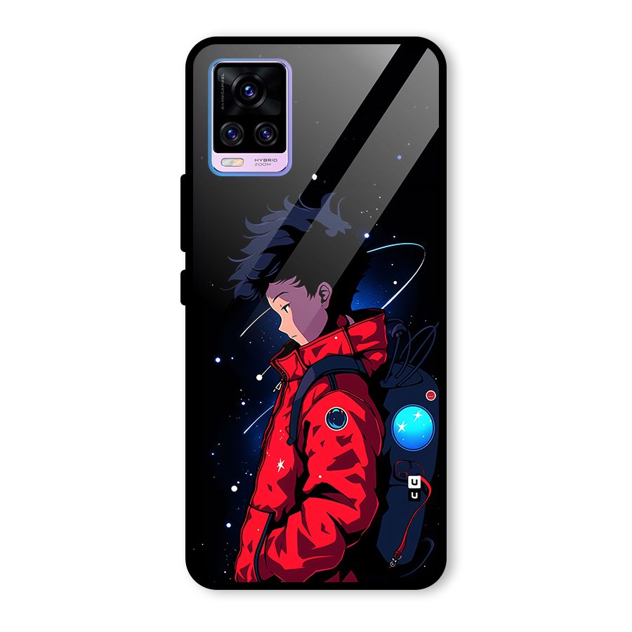 Cute Space Boy Glass Back Case for Vivo V20 Pro