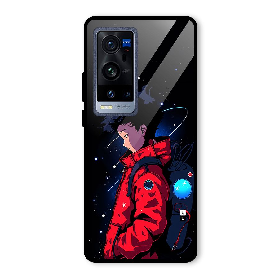 Cute Space Boy Glass Back Case for Vivo X60 Pro Plus