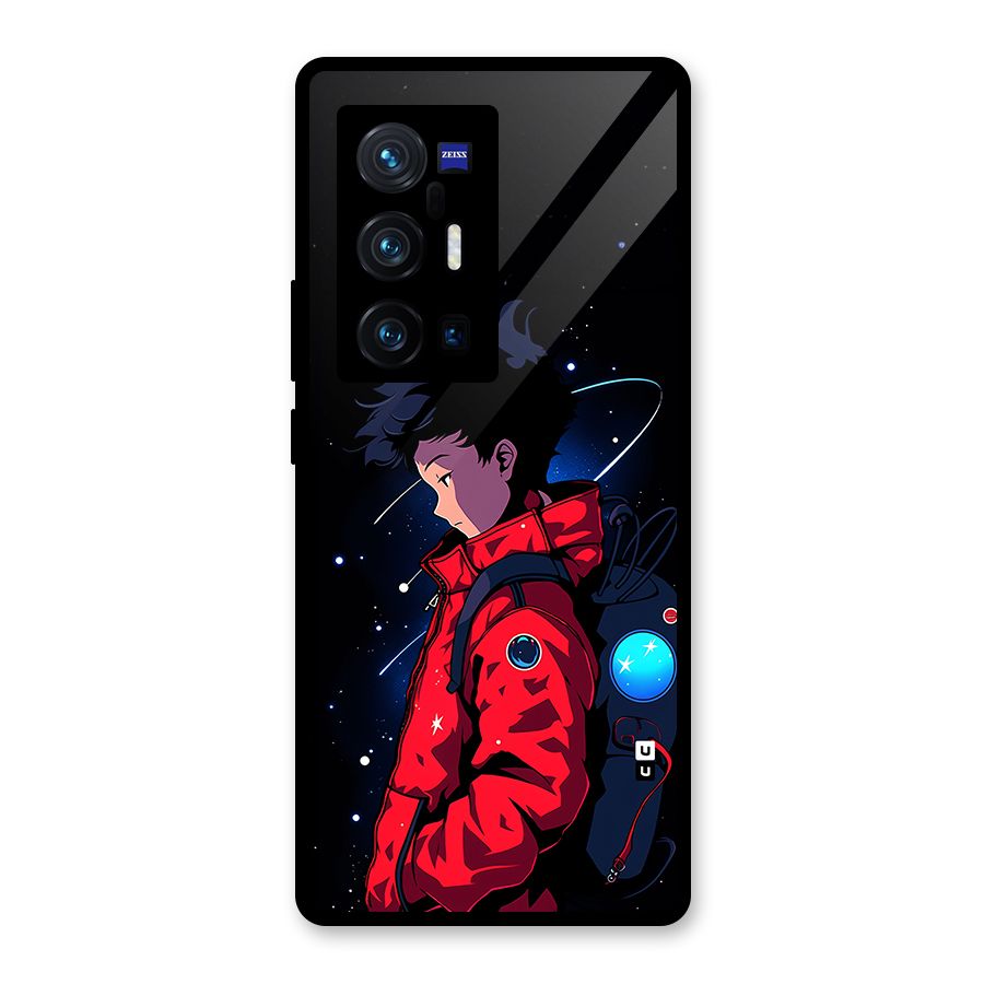 Cute Space Boy Glass Back Case for Vivo X70 Pro Plus