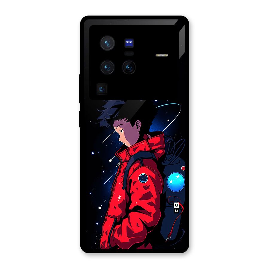 Cute Space Boy Glass Back Case for Vivo X80 Pro