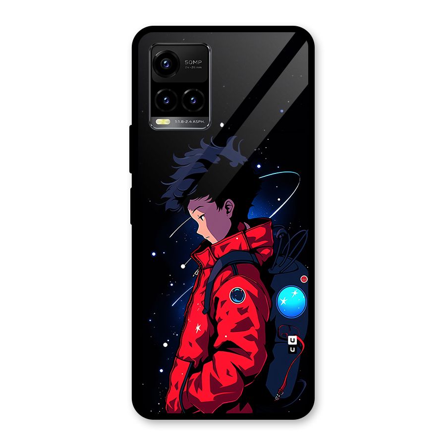 Cute Space Boy Glass Back Case for Vivo Y21G