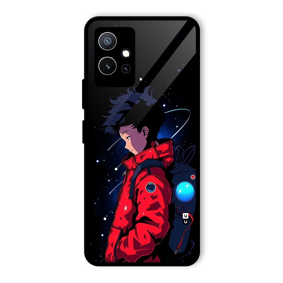 Cute Space Boy Glass Back Case for Vivo Y75 5G