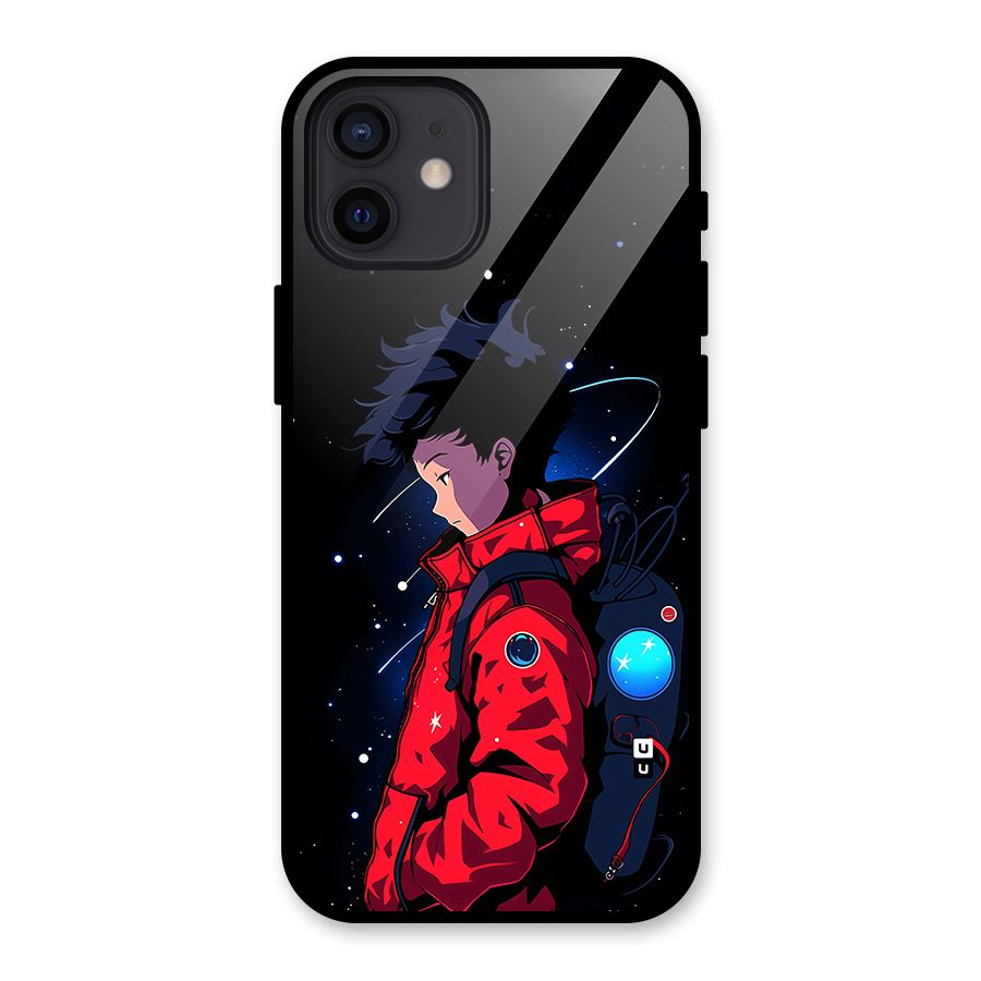 Cute Space Boy Glass Back Case for iPhone 12
