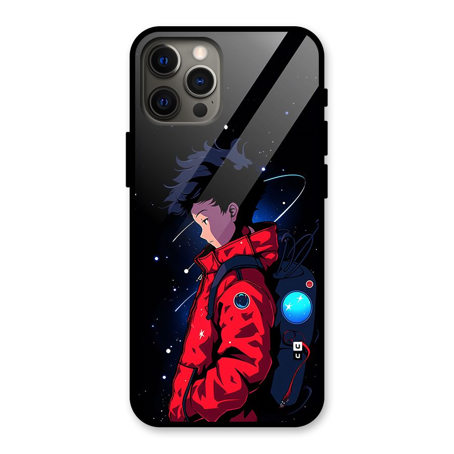 Cute Space Boy Glass Back Case for iPhone 12 Pro Max