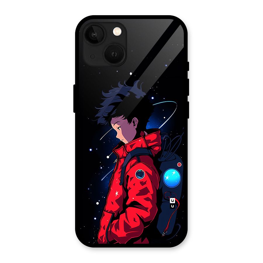 Cute Space Boy Glass Back Case for iPhone 13
