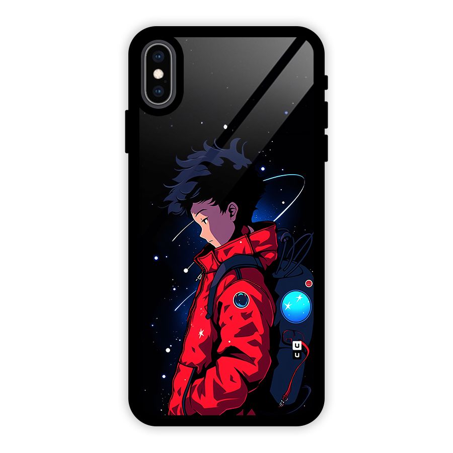 Cute Space Boy Glass Back Case for iPhone XS Max