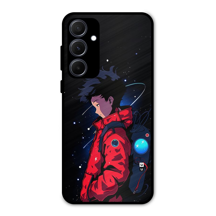 Cute Space Boy Metal Back Case for Galaxy A35