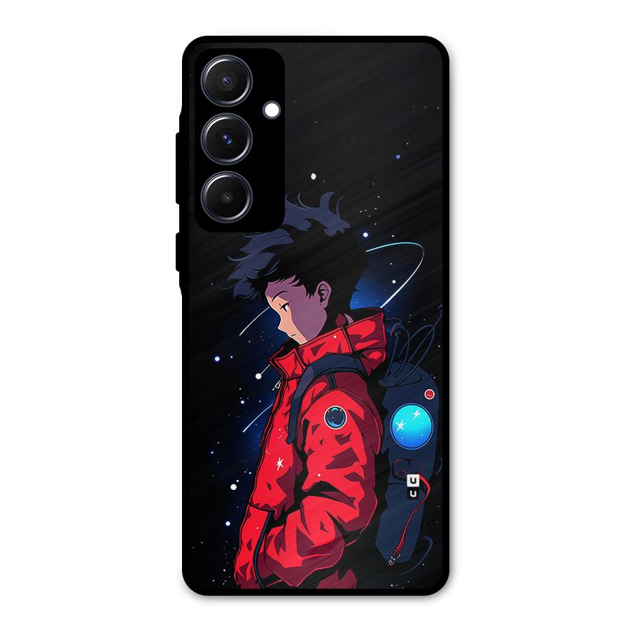 Cute Space Boy Metal Back Case for Galaxy A55
