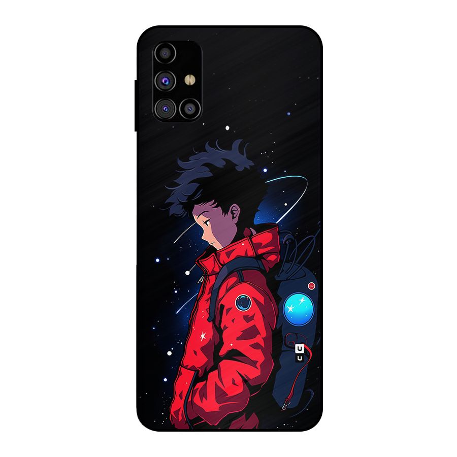 Cute Space Boy Metal Back Case for Galaxy M31s