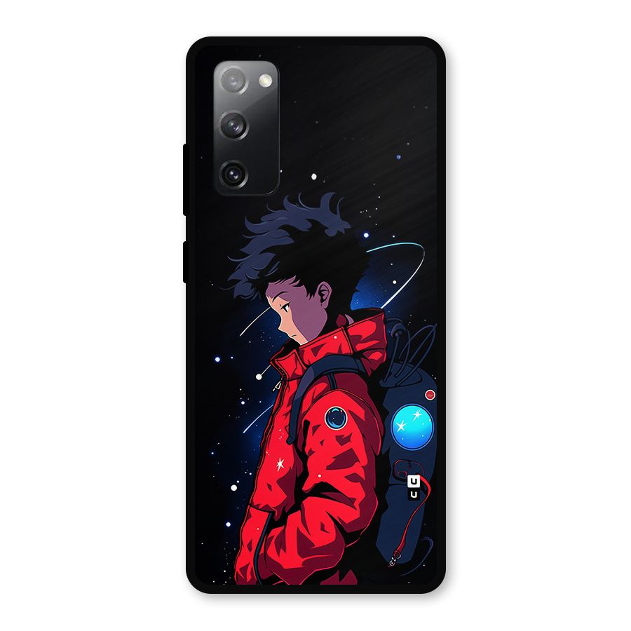 Cute Space Boy Metal Back Case for Galaxy S20 FE 5G