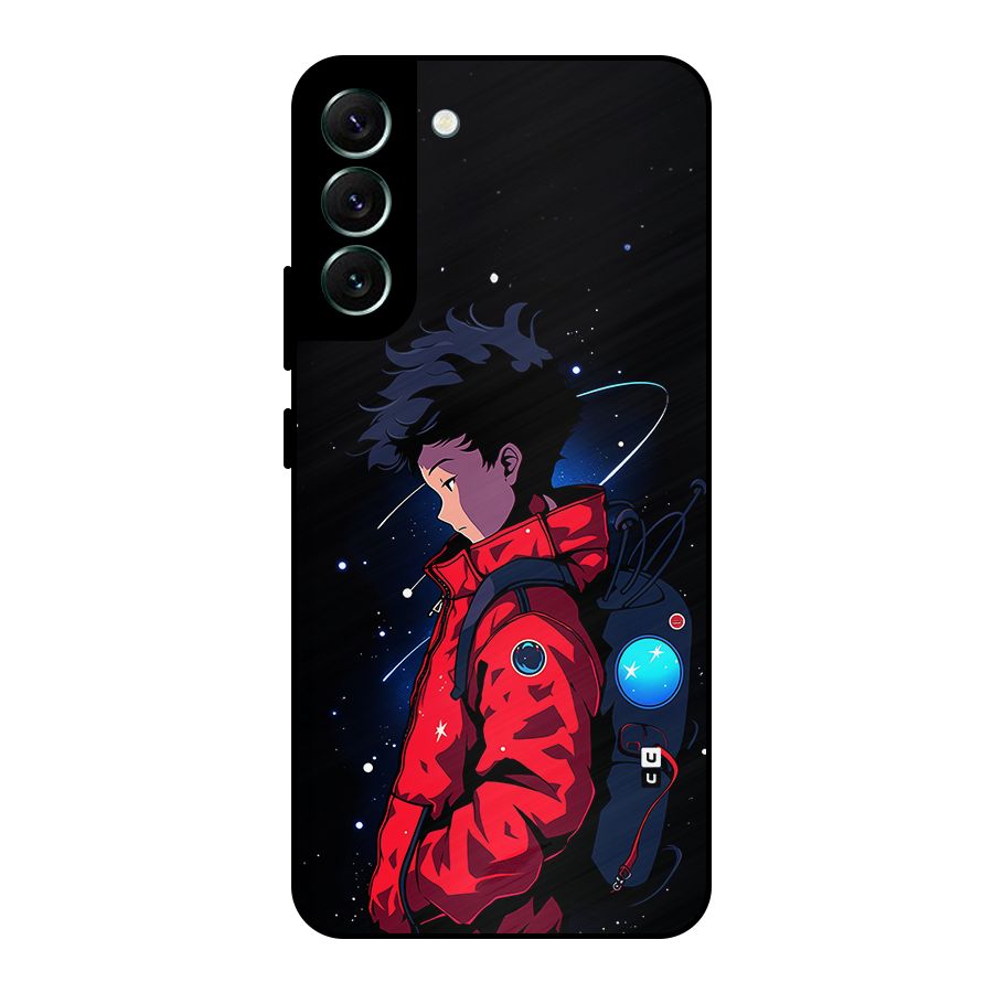 Cute Space Boy Metal Back Case for Galaxy S22 Plus 5G