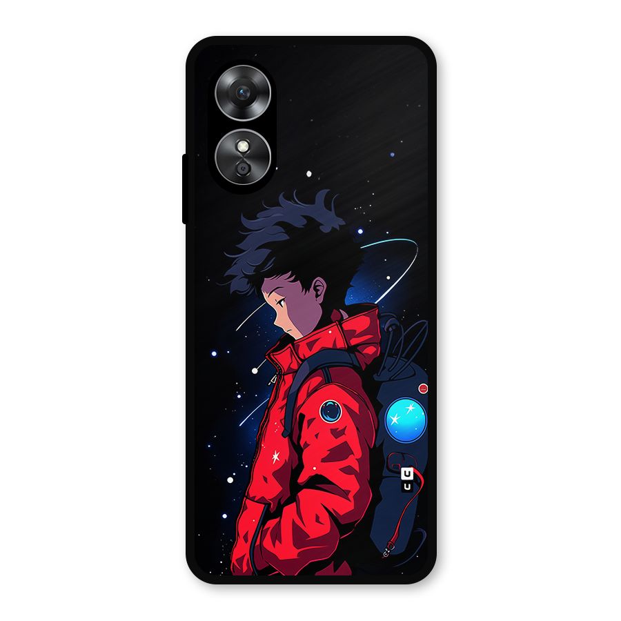 Cute Space Boy Metal Back Case for Oppo A17