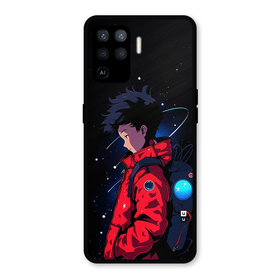 Cute Space Boy Metal Back Case for Oppo F19 Pro