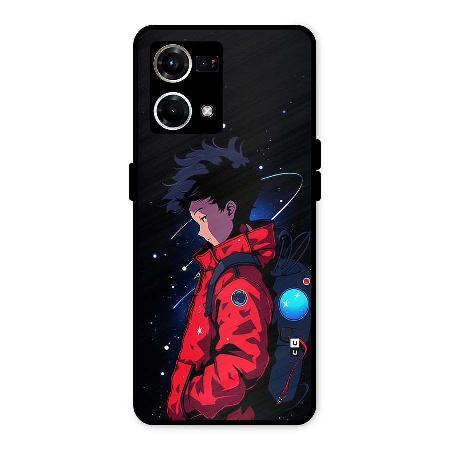 Cute Space Boy Metal Back Case for Oppo F21 Pro 4G