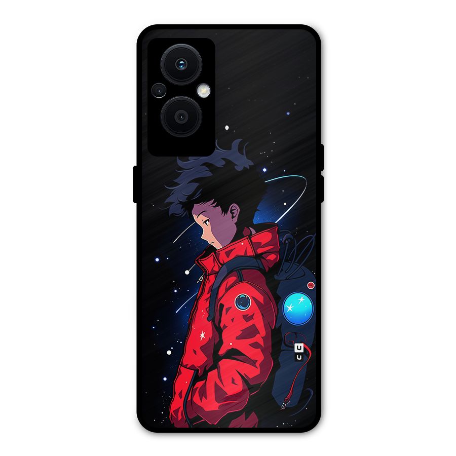 Cute Space Boy Metal Back Case for Oppo F21 Pro 5G
