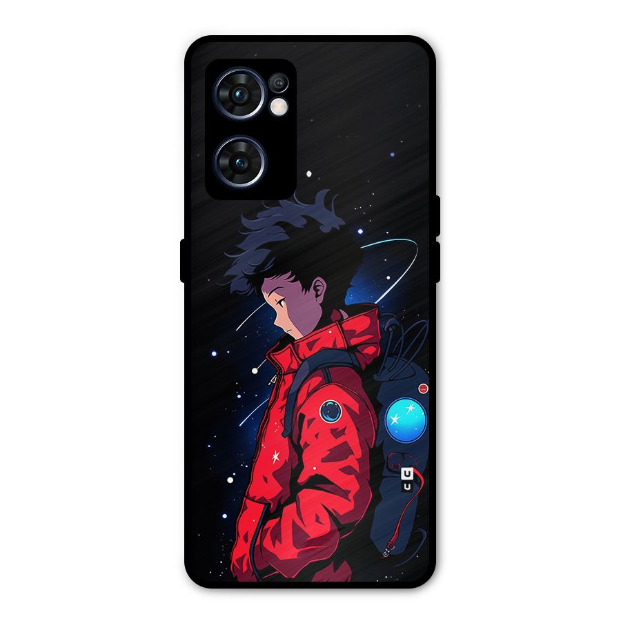 Cute Space Boy Metal Back Case for Oppo Reno7 5G