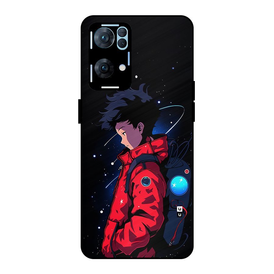 Cute Space Boy Metal Back Case for Oppo Reno7 Pro 5G